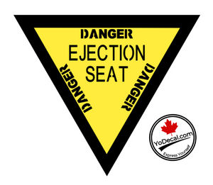 'Danger Ejection Seat Yellow Jacket' Premium Vinyl Decal