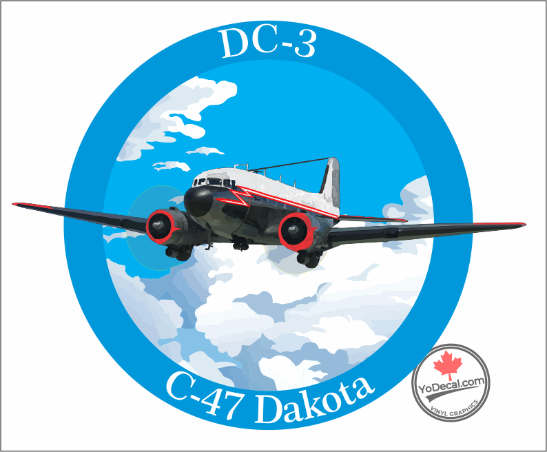 'Douglas DC-3 C-47 Dakota Vintage RCAF Paint Scheme' Premium Vinyl Decal / Sticker