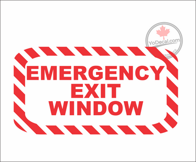 'Emergency Exit Window Hashed Rectangle' Premium Vinyl Decal / Sticker