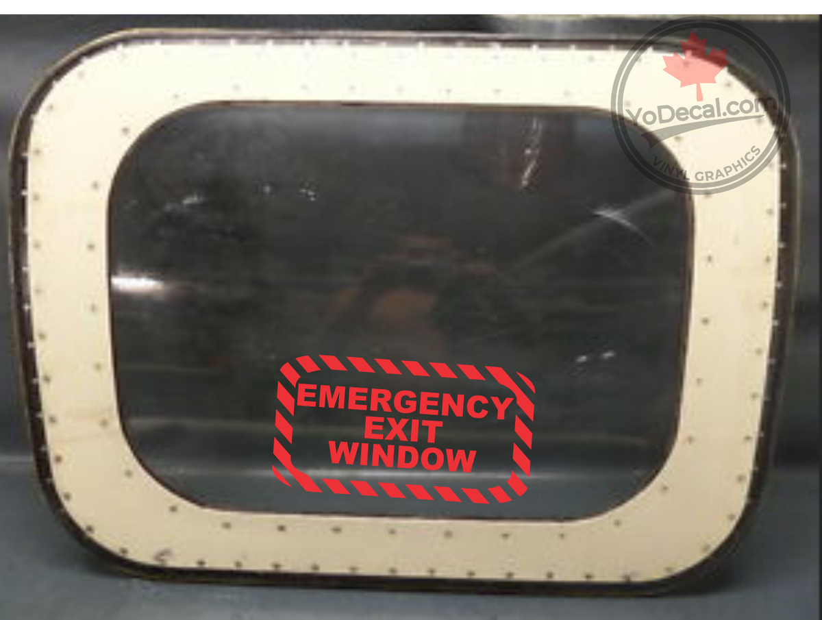 'Emergency Exit Window Hashed Rectangle' Premium Vinyl Decal / Sticker ...