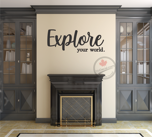 'Explore Your World' Premium Vinyl Wall Decal