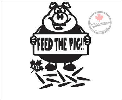 'Feed the Pig C6' Premium Vinyl Decal / Sticker