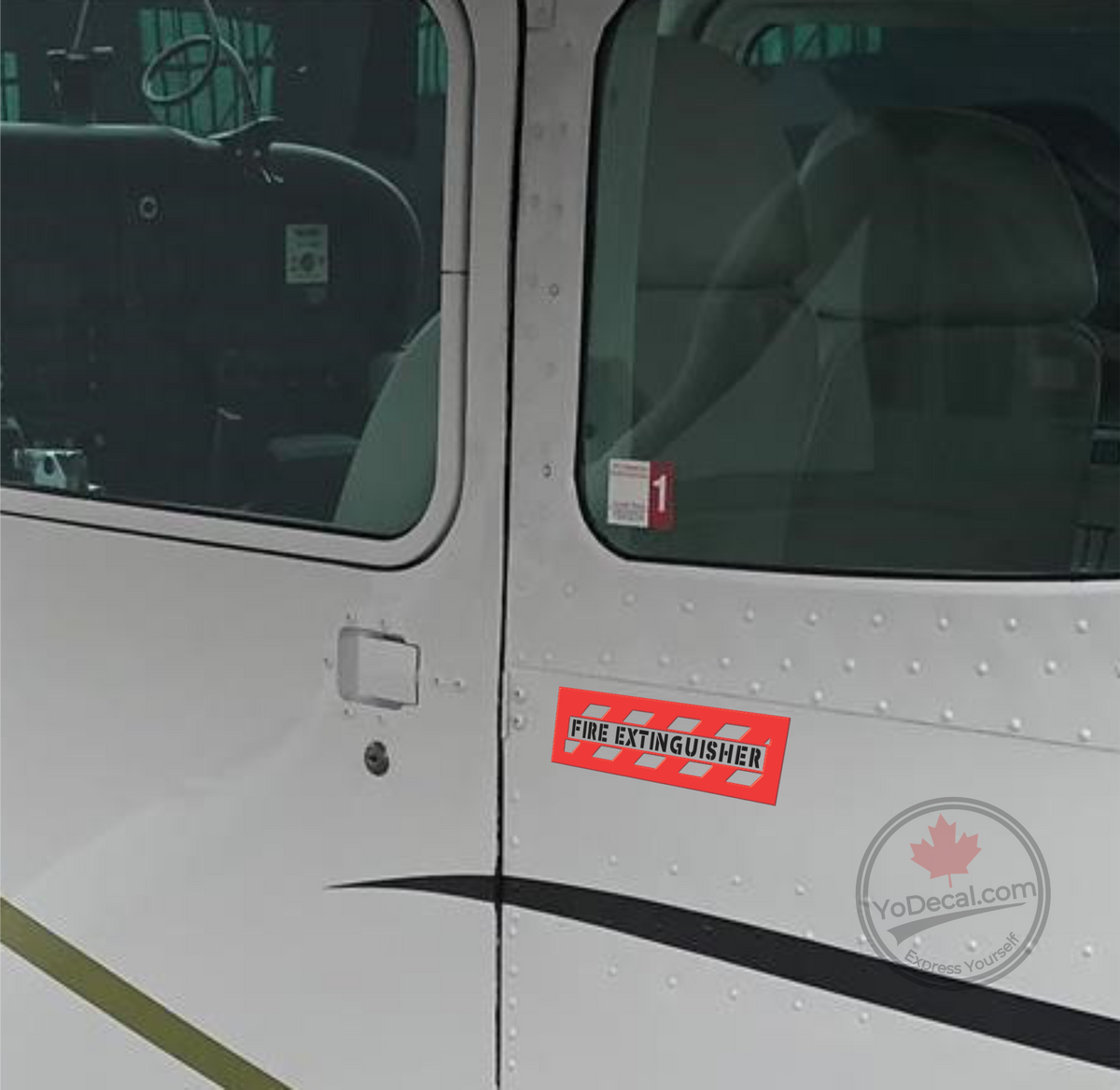 'Fire Extinguisher Hash Lines' Vinyl Decal – YoDecal.com