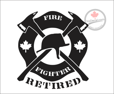 'Canadian Firefighter - Retired' Premium Vinyl Decal