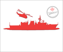 'Frigate with Flying Sea King' Premium Vinyl Decal / Sticker