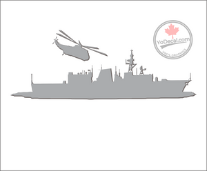 'Frigate with Flying Sea King' Premium Vinyl Decal / Sticker