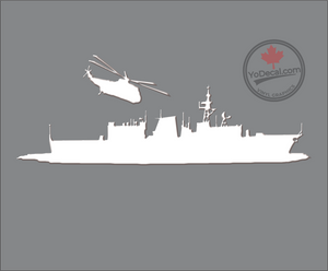 'Frigate with Flying Sea King' Premium Vinyl Decal / Sticker