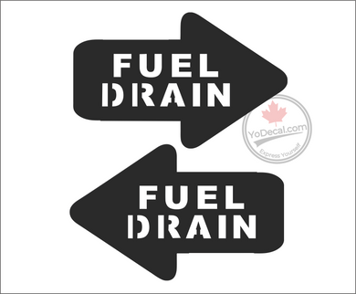 'Fuel Drain Arrow (PAIR)' Premium Vinyl Decal