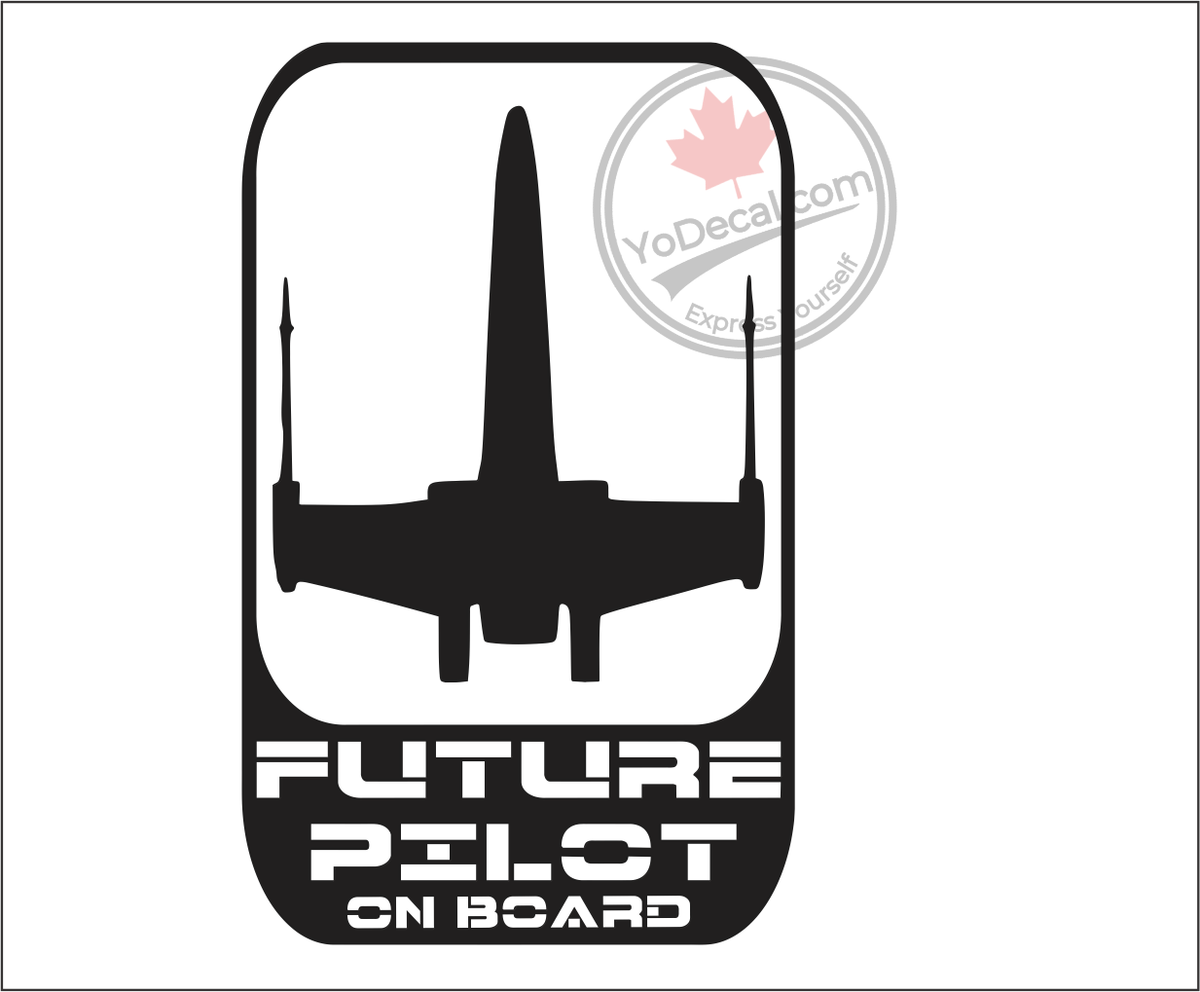 'Future Pilot on Board X-Wing Fighter' Vinyl Decal – YoDecal.com