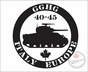 'Governor General's Horse Guards (GGHG) 40-45 Italy & Europe' Premium Vinyl Decal