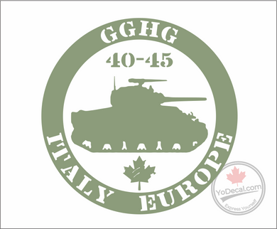 'Governor General's Horse Guards (GGHG) 40-45 Italy & Europe' Premium Vinyl Decal