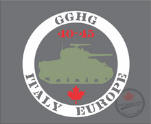 'Governor General's Horse Guards (GGHG) 40-45 Italy & Europe' Premium Vinyl Decal