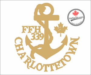 'FFH 339 Charlottetown & Anchor' Premium Vinyl Decal / Sticker