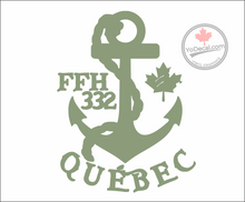 'FFH 332 Quebec & Anchor' Premium Vinyl Decal / Sticker