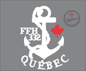 'FFH 332 Quebec & Anchor' Premium Vinyl Decal / Sticker