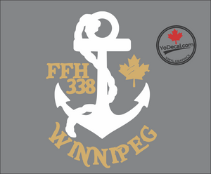'FFH 338 Winnipeg & Anchor' Premium Vinyl Decal / Sticker