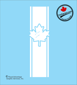'Canadian Maple Leaf Distressed H-Stripe' Premium Vinyl Decals (Pair)