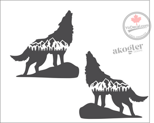 'Howling Wolf (PAIR)' Premium Vinyl Decal