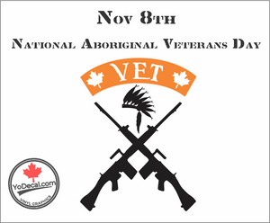 'Indigenous Veteran Cross FNs' Premium Vinyl Decal / Sticker