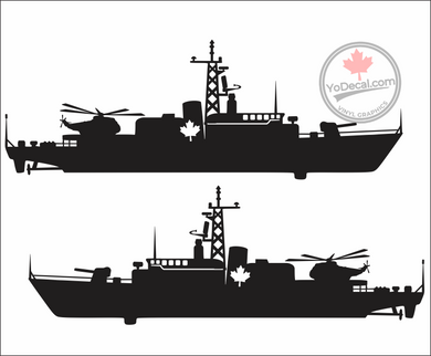 'Iroquois-Class 280 Destroyer and Sea King Helicopter (PAIR)' Premium Vinyl Decal