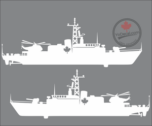 'Iroquois-Class 280 Destroyer and Sea King Helicopter (PAIR)' Premium Vinyl Decal