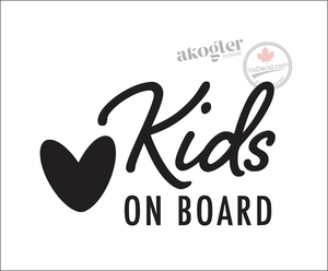 'Kids on Board Heart' Premium Vinyl Decal