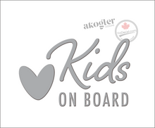 'Kids on Board Heart' Premium Vinyl Decal