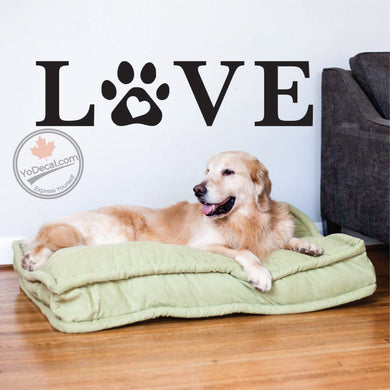 'LOVE Paw Print' Premium Vinyl Wall Decal