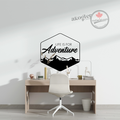 Vinyl Wall Decal Compass Adventure Awaits Inspiring Quote Stickers