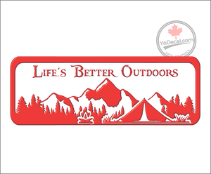 'Life's Better Outdoors Mountain Scene' Premium Vinyl Decal / Sticker