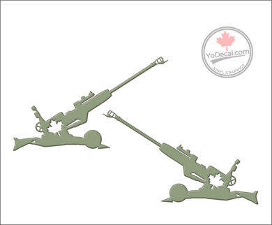 'M777 150mm Howitzer Side Profile (PAIR)' Premium Vinyl Decal / Sticker