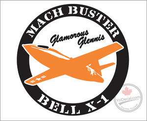 'Mach Buster Bell X-1 Glamorous Glennis' Premium Vinyl Decal / Sticker