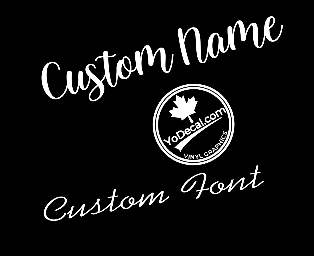 'Custom Name & Custom Font (Pair)' Premium Vinyl Decal