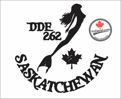 'DDE 262 Saskatchewan & Mermaid' Premium Vinyl Decal / Sticker