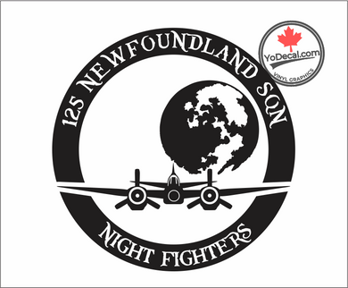 '125 Newfoundland Sqn Night Fighters' Premium Vinyl Decal / Sticker
