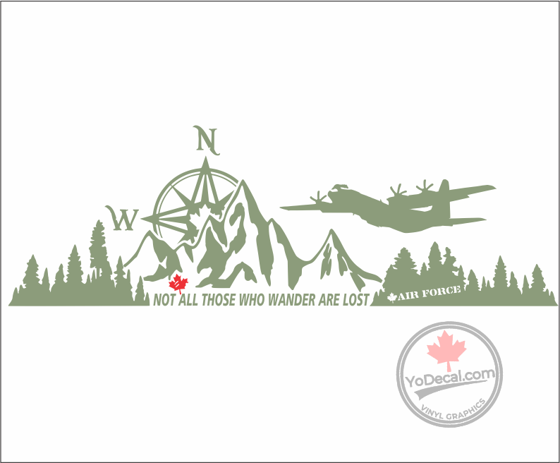 'Not All Those Who Wander Are Lost - Canadian Air Force' Premium Vinyl Decal / Sticker