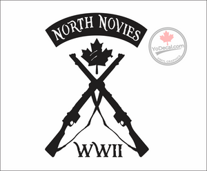 'North Novies WWII Cross Lee Enfields- Nova Scotia Highlanders' Premium Vinyl Decal / Sticker