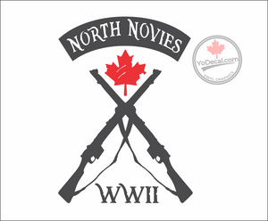 'North Novies WWII Cross Lee Enfields- Nova Scotia Highlanders' Premium Vinyl Decal / Sticker