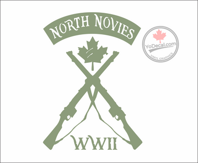 'North Novies WWII Cross Lee Enfields- Nova Scotia Highlanders' Premium Vinyl Decal / Sticker