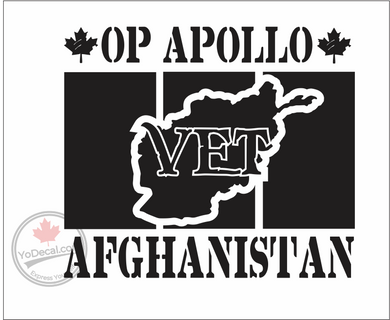 'Op Apollo Afghanistan' Premium Vinyl Decal / Sticker