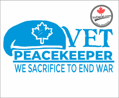 'Vet - Peacekeeper - We Sacrifice to End War' Premium Vinyl Decal / Sticker