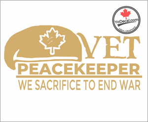 'Vet - Peacekeeper - We Sacrifice to End War' Premium Vinyl Decal / Sticker