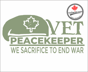 'Vet - Peacekeeper - We Sacrifice to End War' Premium Vinyl Decal / Sticker