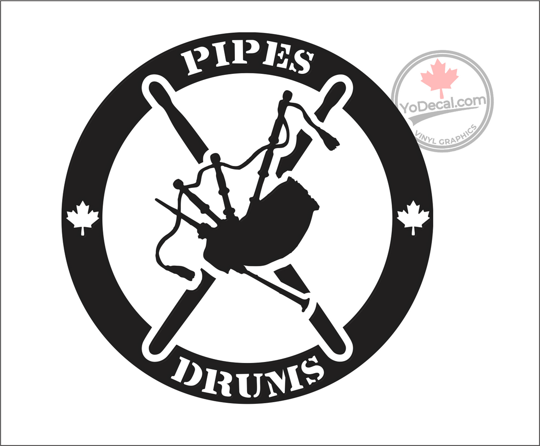 'Pipes & Drums' Premium Vinyl Decal / Sticker