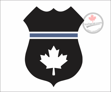 'Canadian Police Badge Thin Blue Line' Premium Vinyl Decal / Sticker
