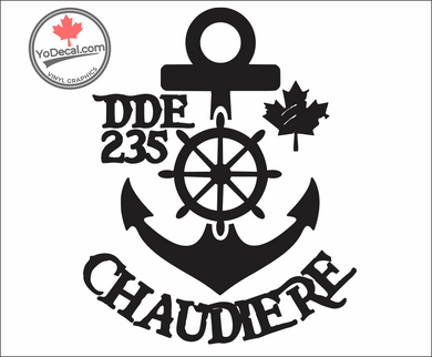 'DDE 235 Chaudiere Restigouche Class Destroyer' Premium Vinyl Decal / Sticker