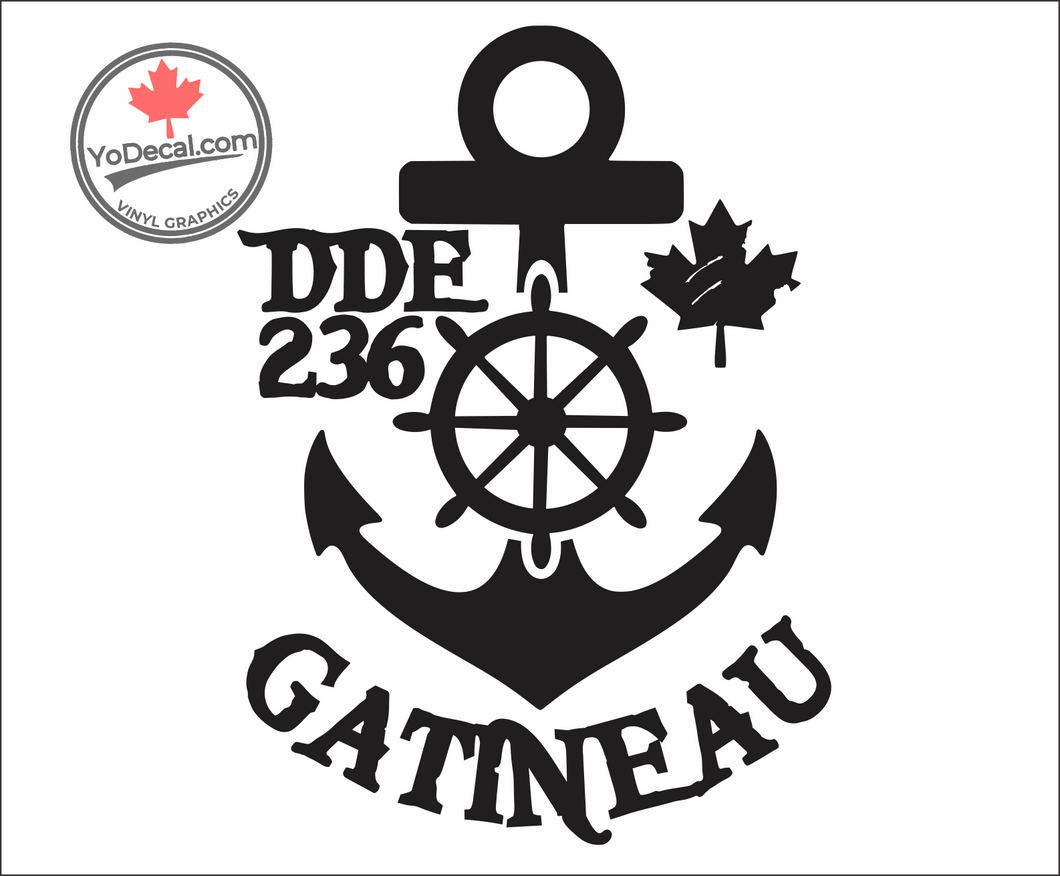 'DDE 236 Gatineau Restigouche Class Destroyer' Premium Vinyl Decal / Sticker
