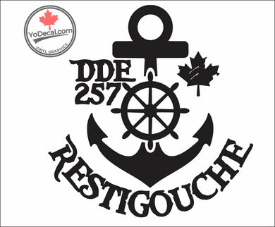 'DDE 257 Restigouche - Restigouche Class Destroyer' Premium Vinyl Decal / Sticker