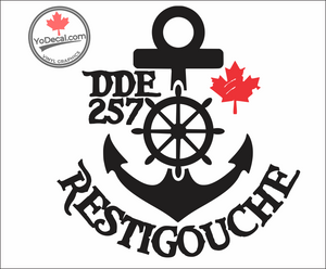 'DDE 257 Restigouche - Restigouche Class Destroyer' Premium Vinyl Decal / Sticker