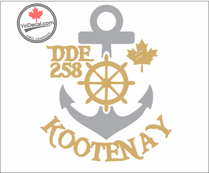 'DDE 258 Kootenay Restigouche Class Destroyer' Premium Vinyl Decal / Sticker